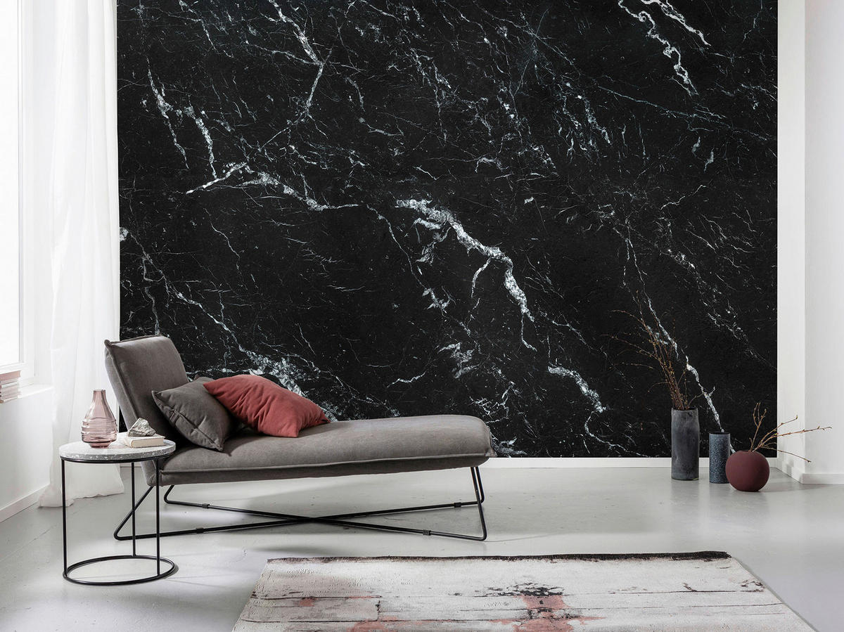 Komar Fototapete Marble Nero B/L: ca. 400x250 cm Marble Nero - (400,00/250,00cm) - Komar