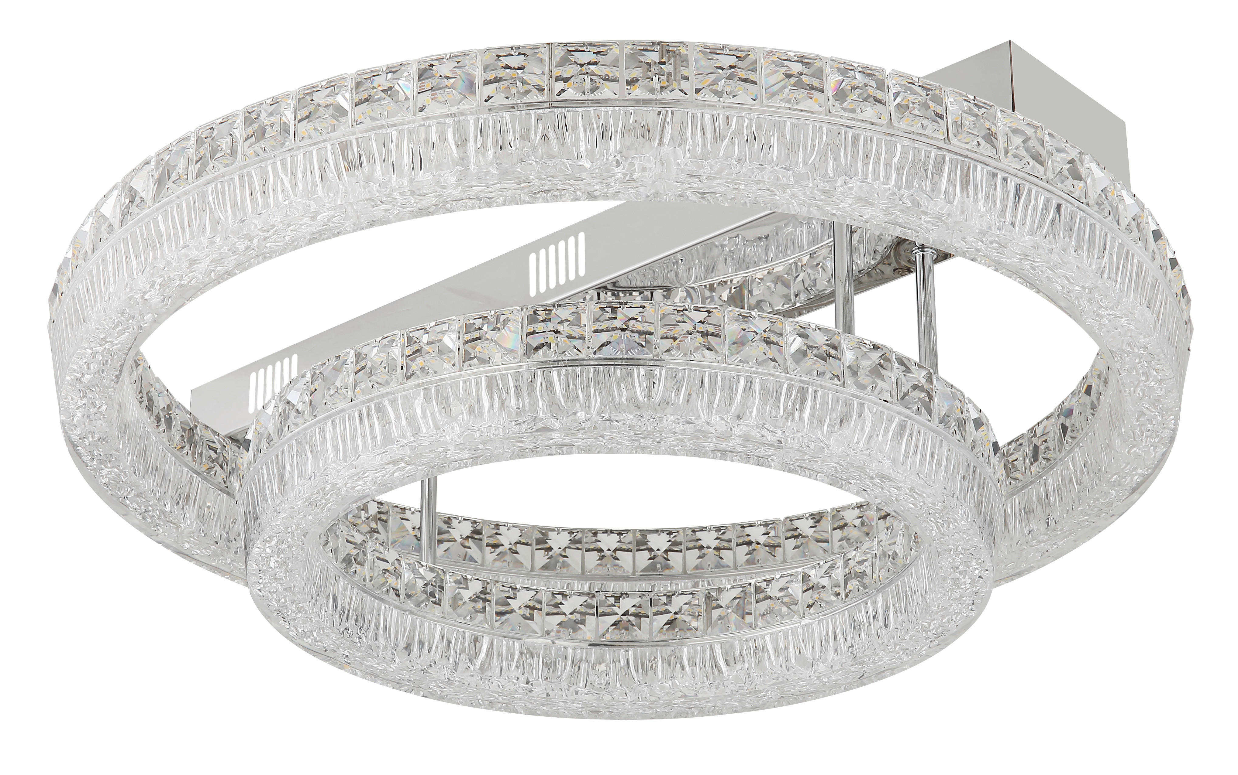 GLOBO Deckenleuchte klar Chrom Metall Glas Acryl H/D: ca. 19,5x60 cm 1 Brennstellen Laurel - klar/Chrom (60,00/19,50cm) - GLOBO