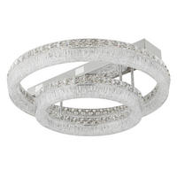 GLOBO Deckenleuchte klar Chrom Metall Glas Acryl H/D: ca. 19,5x60 cm 1 Brennstellen Laurel - klar/Chrom (60,00/19,50cm) - GLOBO