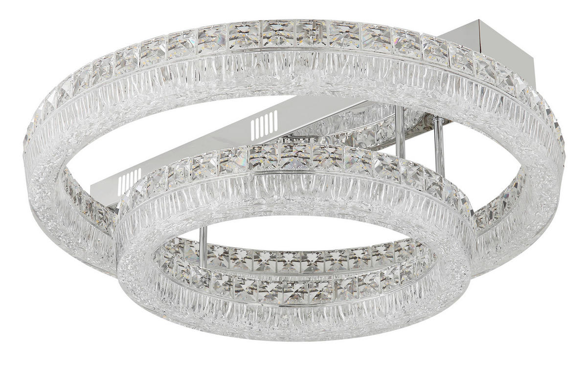 GLOBO Deckenleuchte klar Chrom Metall Glas Acryl H/D: ca. 19,5x60 cm 1 Brennstellen Laurel - klar/Chrom (60,00/19,50cm) - GLOBO