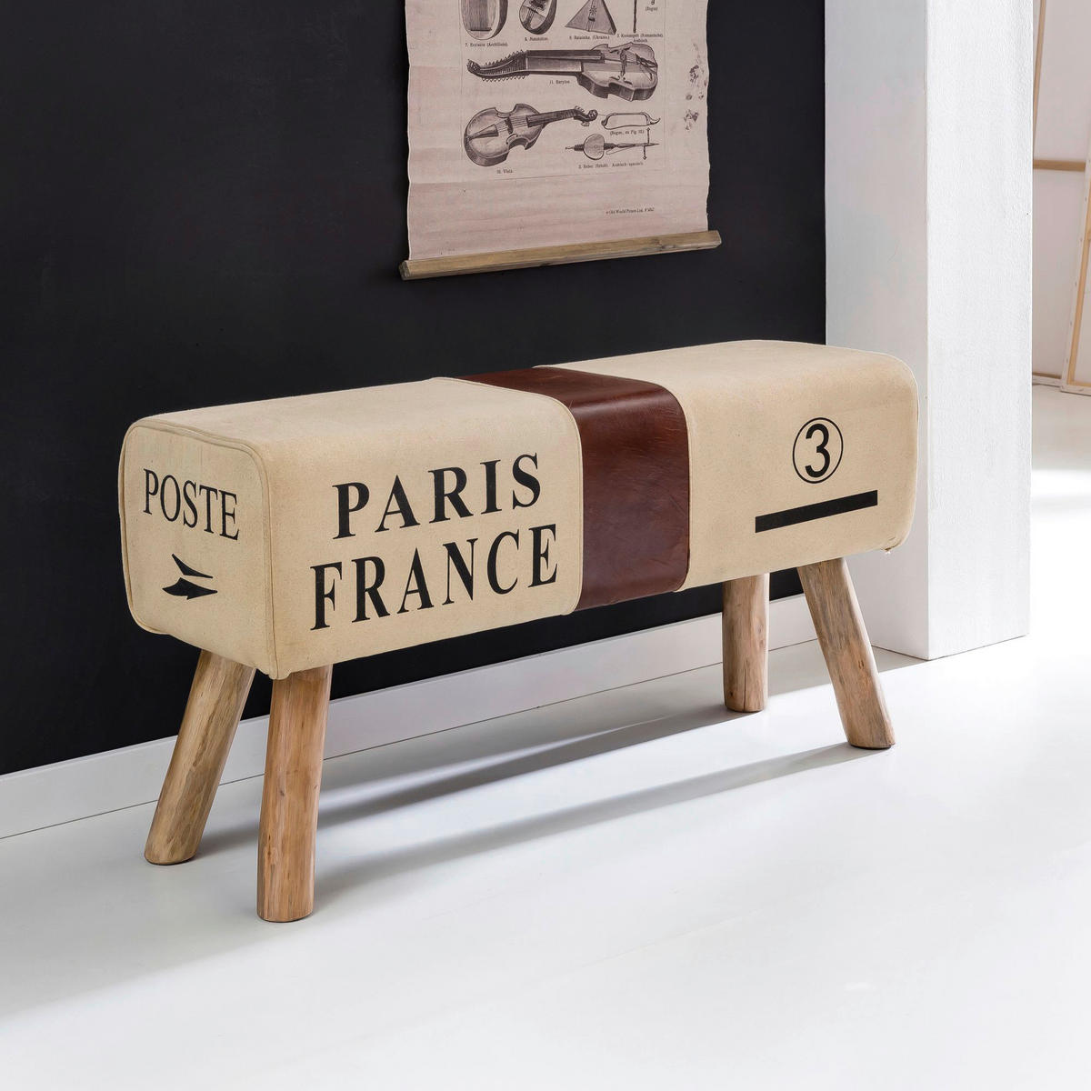 Wohnling Sitzbank beige B/H/T: ca. 91x51x30 cm Sitzbank - beige (91,00/51,00/30,00cm) - Wohnling