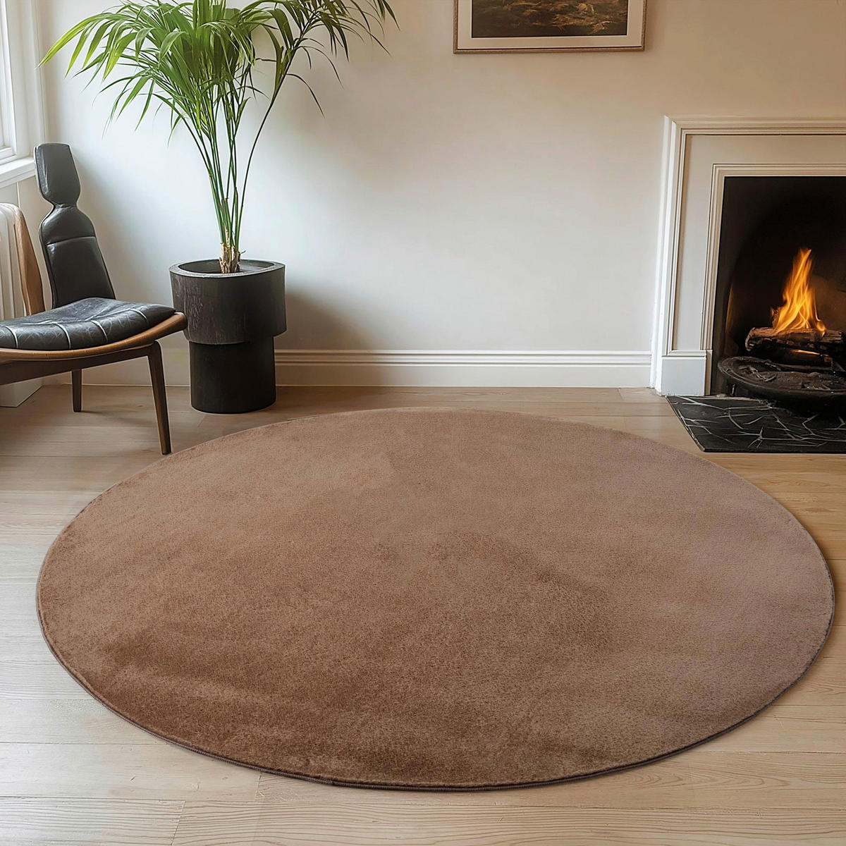 Ayyildiz Teppich JOY mokka D: ca. 80 cm JOY - mokka (80,00cm) - Ayyildiz