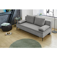 Dauerschlafsofa  hellgrau B/H/T: ca. 203x93x100 cm Jonas_Schlafsofa 342/19-342/19 - hellgrau/schwarz (203,00/93,00/100,00cm)