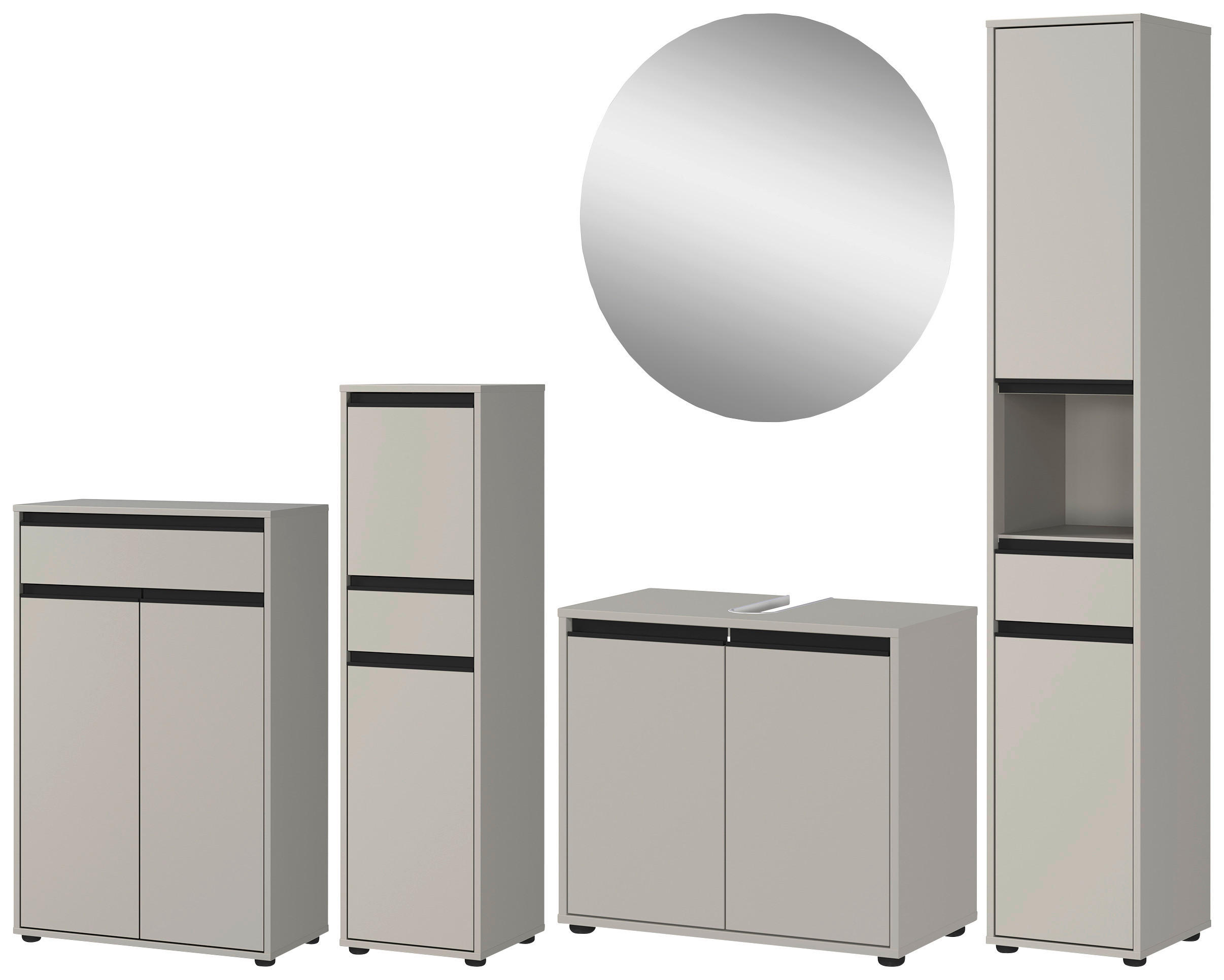 Badezimmer-Set 9933-186 steingrau B/H/T: ca. 249x190x34 cm 9933-186 - steingrau (249,00/190,00/34,00cm) - Germania