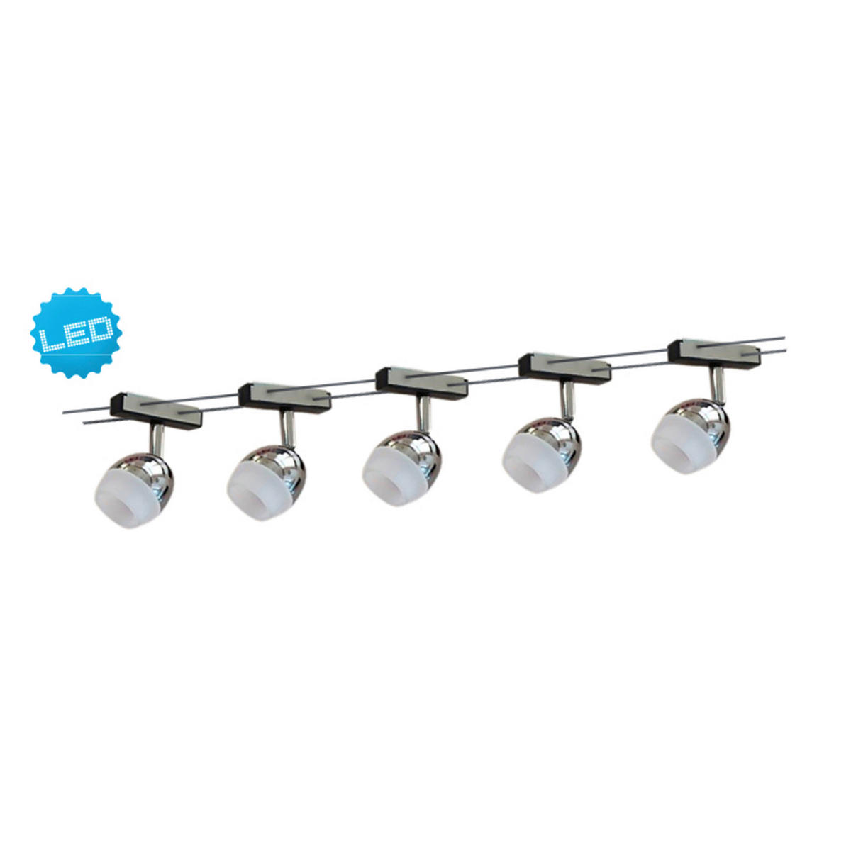 Näve Leuchten LED-Leuchten 1250942 stahlfarbig Kunststoff Metall B/H/T: ca. 6x12x50 cm 5 Brennstellen Tony - stahlfarbig (6,00/12,00/50,00cm) - Näve Leuchten