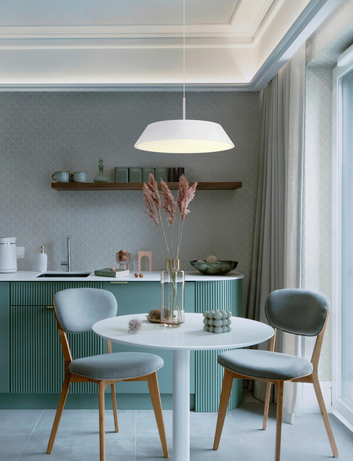 GLOBO LED-Hängeleuchte Opal weiß Metall Kunststoff H/D: ca. 180x40 cm 1.0 Brennstellen SILENA - weiß/Opal (40,00/180,00cm) - GLOBO