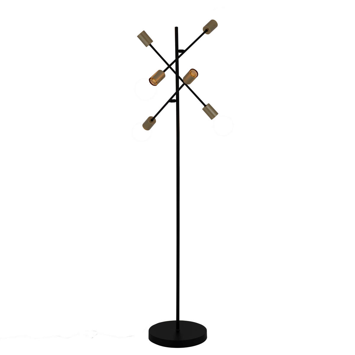 Näve Leuchten Stehleuchte schwarz Metall B/H/T/D: ca. 49x150x49x49 cm E27 6 Brennstellen MODO - schwarz (49,00/150,00/49,00cm) - Näve Leuchten
