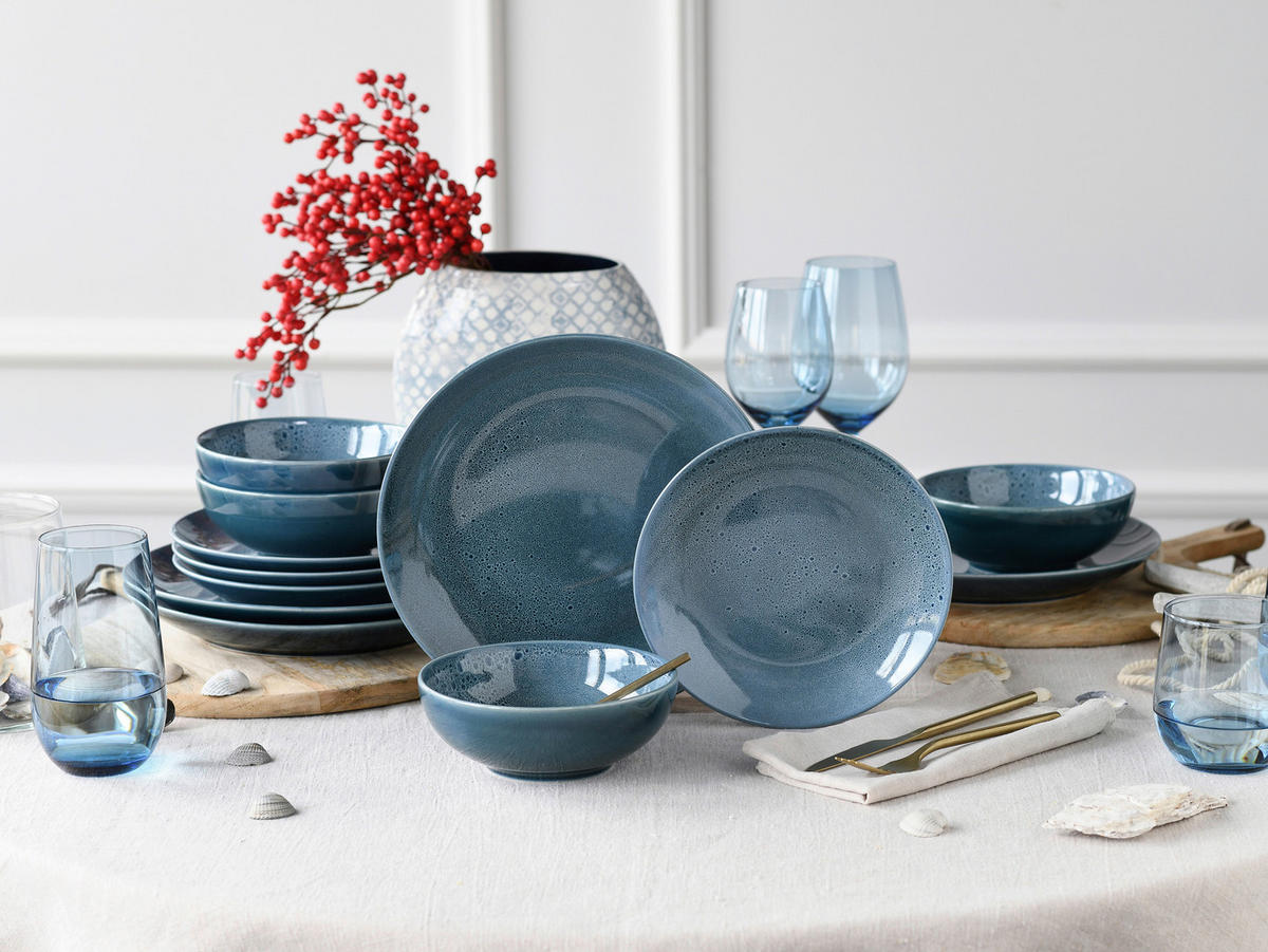 CreaTable Tafelservice Reactive BLUE petrol Keramik Reactive BLUE - petrol - CreaTable