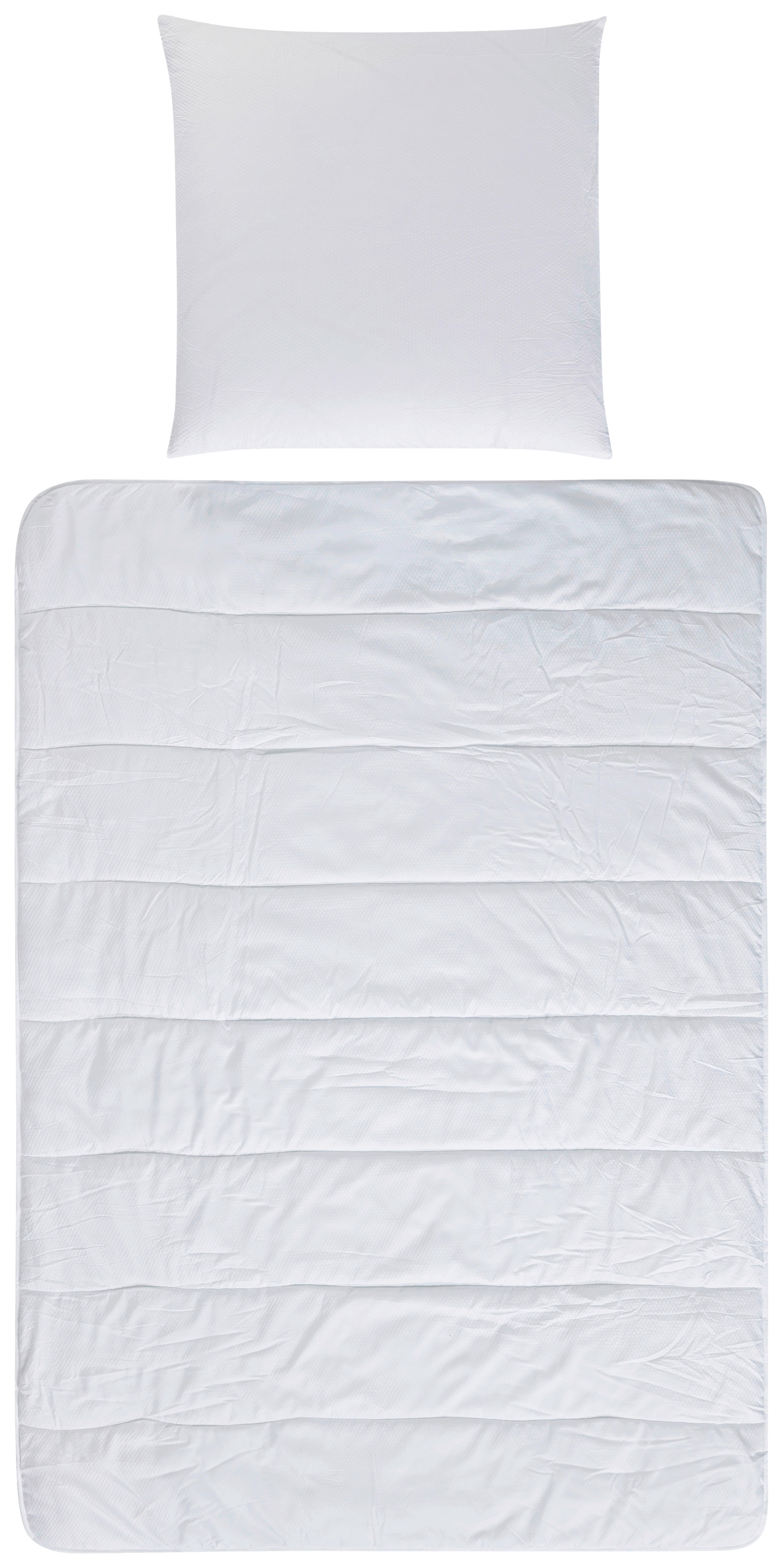 SLEEP AND DREAM Bettenset Bettenset-Microfaser-Seersucker - weiß (135,00/200,00cm) - SLEEP AND DREAM