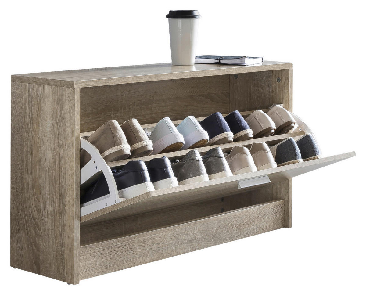 Schuhbank Eiche Sonoma Nachbildung B/H/T: ca. 80x47x24 cm Schuhbank - Eiche (80,00/47,00/24,00cm) - Wohnling