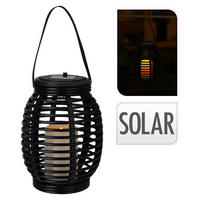 Solarlaterne schwarz Kunststoff H: ca. 32 cm Solarlaterne - schwarz (32,00cm)