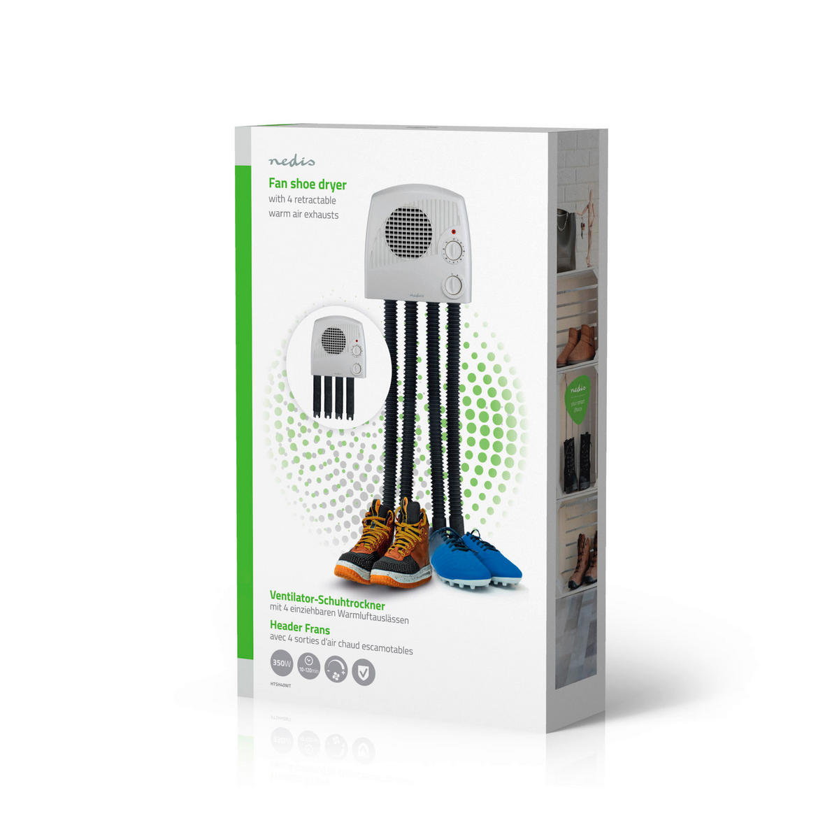 Nedis Schuhtrockner weiß Kunststoff B/H/L: ca. 26x42x9,4 cm ca. 350 W Schuhtrockner_Nedis - weiß (9,40/26,00/42,00cm) - Nedis