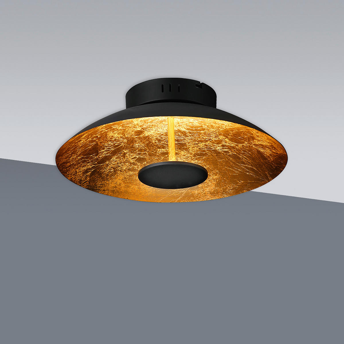 Näve Leuchten Deckenleuchte 1265458 gold schwarz Metall B/H/T: ca. 40x15x40 cm null 1 Brennstellen Firenze - gold/schwarz (40,00/15,00/40,00cm) - Näve Leuchten