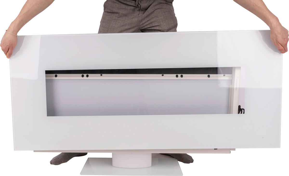 Elektrischer-Kamin KJETIL B990908 weiß Eisen Glas B/H/T: ca. 128x61x26 cm ca. 1500 W Elektrischer_Kamin B990908 - weiß (128,00/61,00/26,00cm)