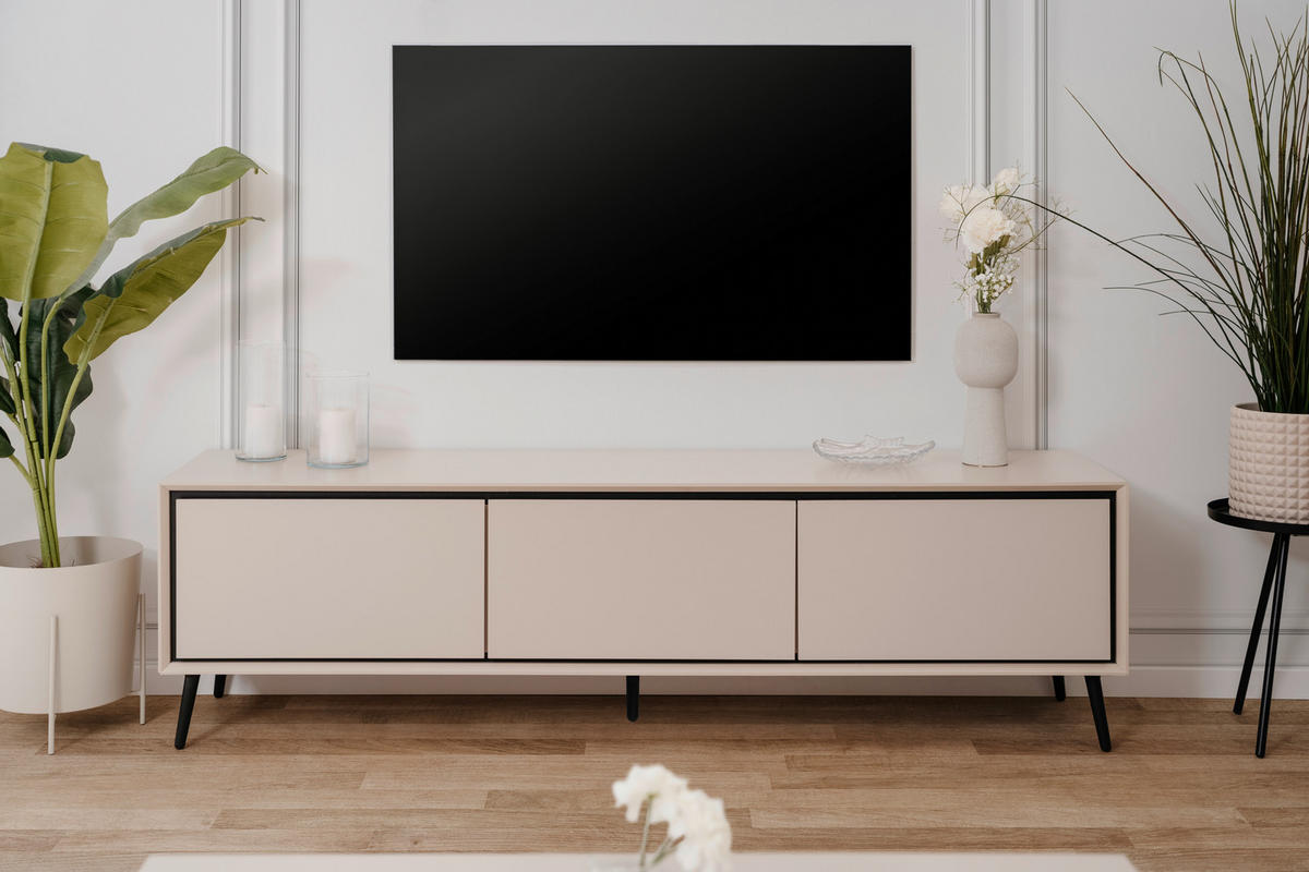 Lowboard Arona sand schwarz B/H/T: ca. 175x50x38 cm Arona - sand/schwarz (175,00/50,00/38,00cm)