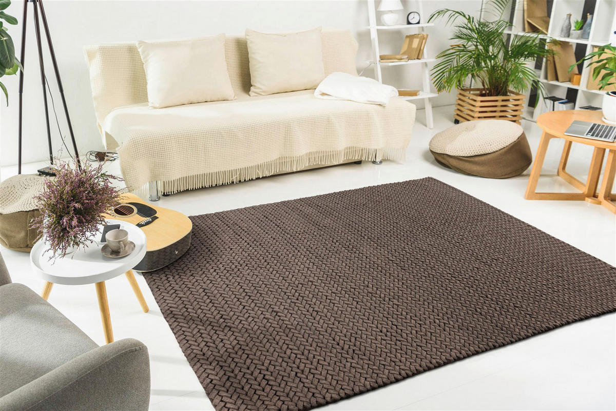 Padiro Flachflorteppich Robbie 125 taupe B/H/L: ca. 80x2,1x150 cm Robbie 125 - taupe (150,00/80,00/2,10cm) - Padiro