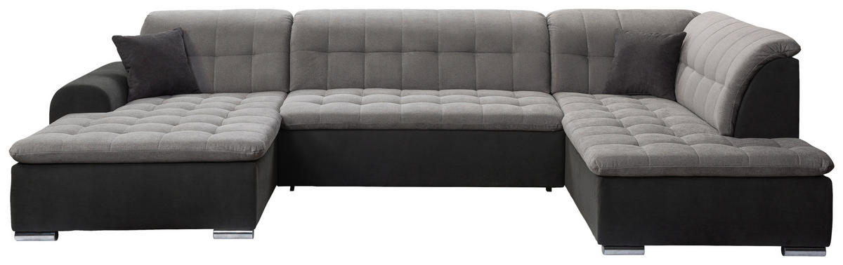 Wohnlandschaft Edard new schwarz grau B/H/T: ca. 348x85x197 cm Edard new - schwarz/Chrom (348,00/85,00/197,00cm)