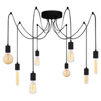 Opviq Pendelleuchte Kabluni schwarz Metall B/H/T/L/D: ca. 156x102x156x156x156 cm E27 8 Brennstellen Kabluni - schwarz (156,00/156,00/102,00cm) - Opviq