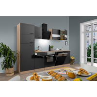 Respekta Küchenblock Economy schwarz B/H/T: ca. 280x200x60 cm Economy - Eiche/schwarz (280,00/200,00/60,00cm) - Respekta