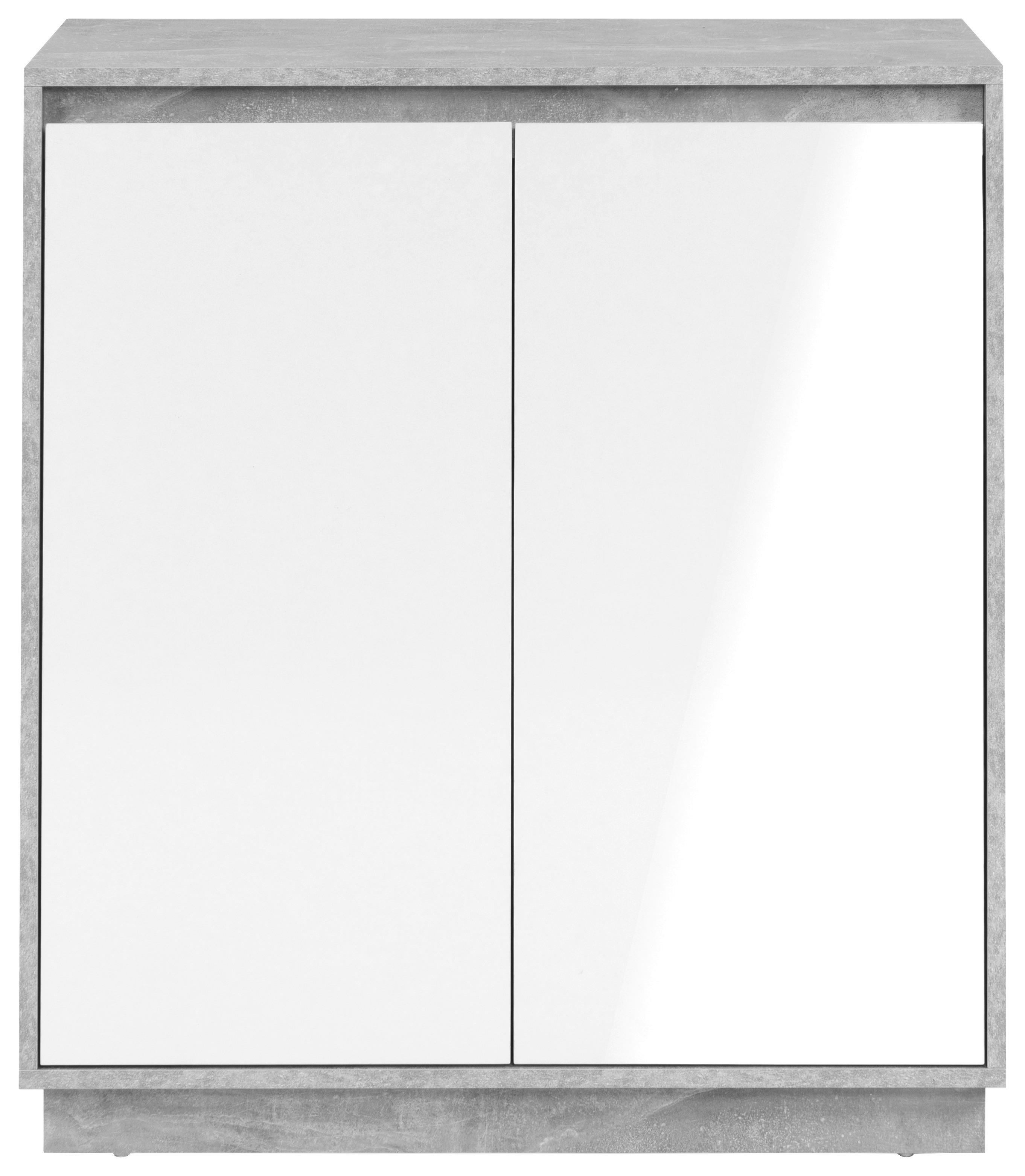 Kommode Phoenix Beton Optik weiß glänzend B/H/T: ca. 79x88x40 cm