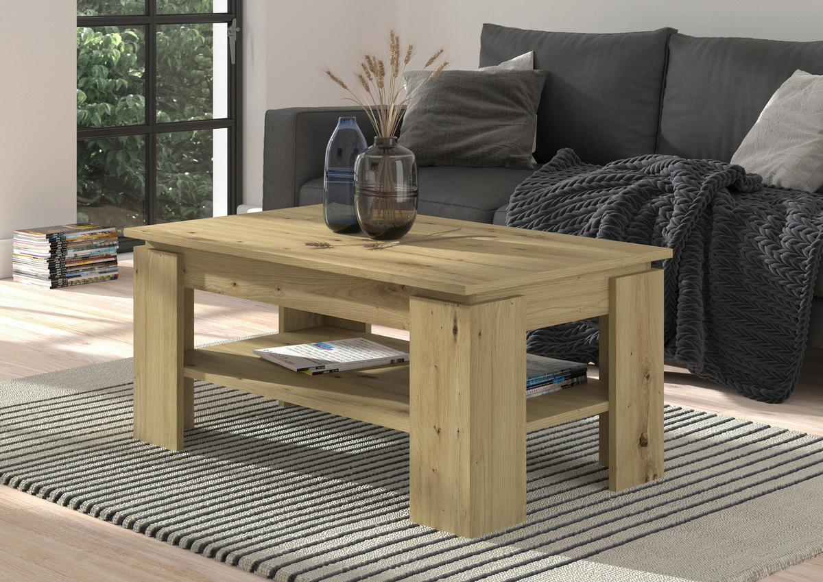 Couchtisch Titan Eiche Artisan Nachbildung B/H/T: ca. 100x45x60 cm Titan - Eiche (100,00/45,00/60,00cm) - xonox.home