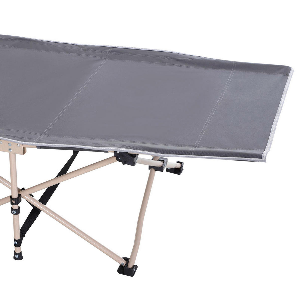 Outsunny Campingbett dunkelgrau Stahl B/H/L: ca. 68x52x190 cm Campingbett - dunkelgrau (190,00/68,00/52,00cm) - Outsunny