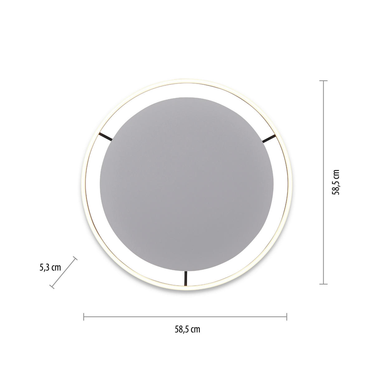 Just Light LED-Deckenleuchte RITUS 15392-13 weiß anthrazit Metall H/D: ca. 5,3x58,5 cm 1 Brennstellen RITUS - weiß/anthrazit (58,50/5,30cm) - Just Light