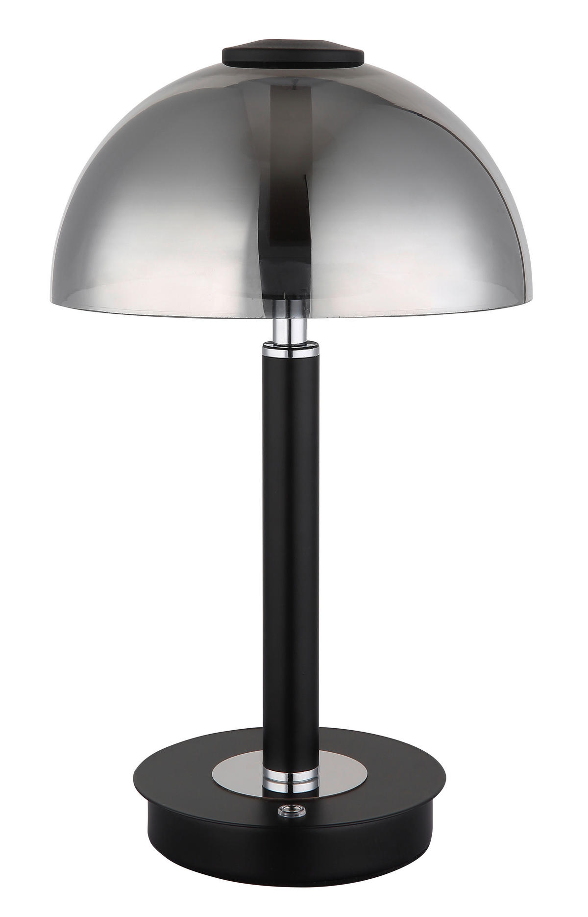 GLOBO LED-Tischleuchte mattschwarz Chrom Rauch Kunststoff Glas Metall H/D: ca. 31,5x18 cm 1 Brennstellen ULDIN - mattschwarz/Rauch (18,00/31,50cm) - GLOBO