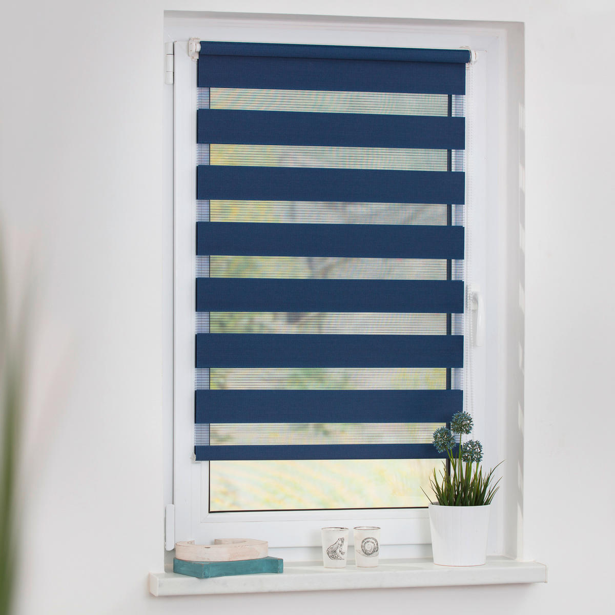 Doppelrollo Duo blau B/L: ca. 45x150 cm Duo - blau (45,00/150,00cm) - LICHTBLICK