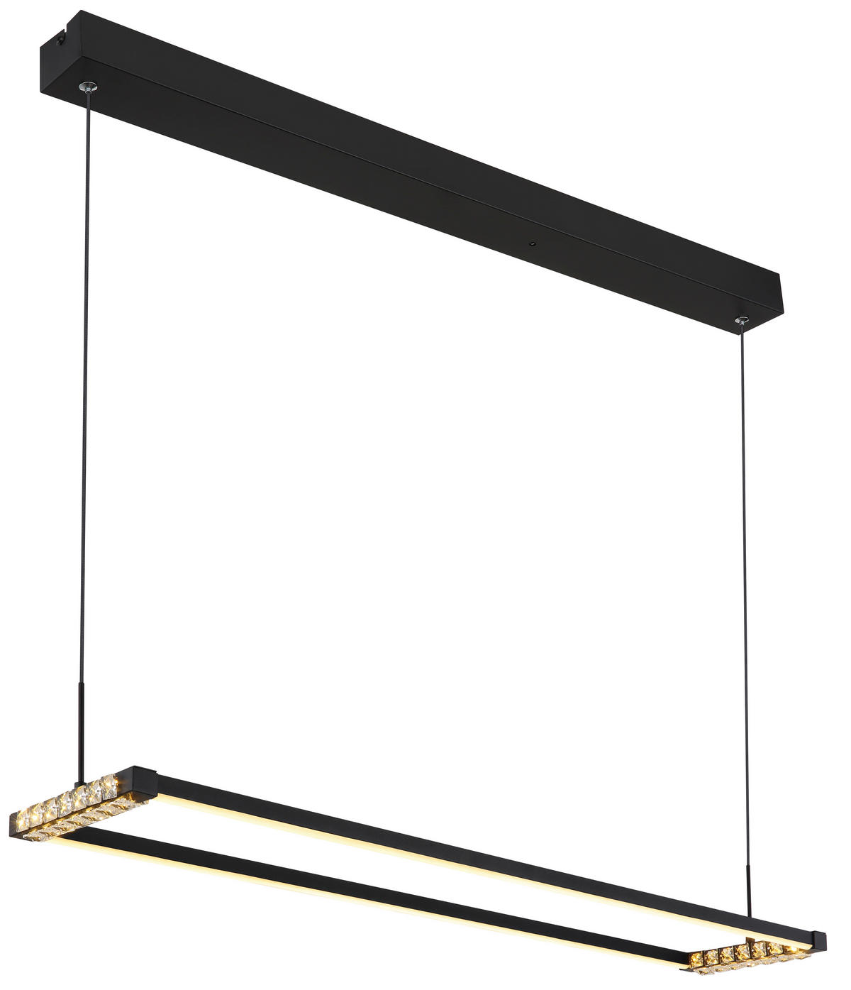 GLOBO LED-Pendelleuchte MARIELLA 67164H klar mattschwarz Opal Metall Kunststoff B/H/L: ca. 102,5x150x20,6 cm 1.0 Brennstellen MARIELLA - klar/Opal (20,60/102,50/150,00cm) - GLOBO