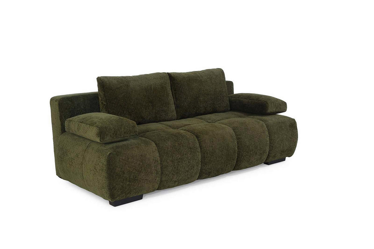 Schlafsofa  grün B/H/T: ca. 213x86x101 cm Reno_Schlafsofa 410/03-410/03 - schwarz/grün (213,00/86,00/101,00cm)