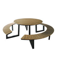 AXI Outdoor Living Picknicktisch Taco anthrazit Kunststoff B/H/L: ca. 239x75x239 cm Taco - braun/anthrazit (239,00/239,00/75,00cm) - AXI Outdoor Living