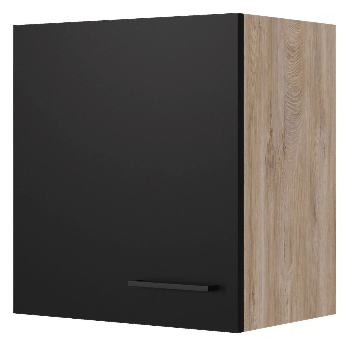 Hängeschrank Capri schwarz matt B/H/T: ca. 50x54,8x32 cm Capri - schwarz/Oak (50,00/54,80/32,00cm) - Flex-Well