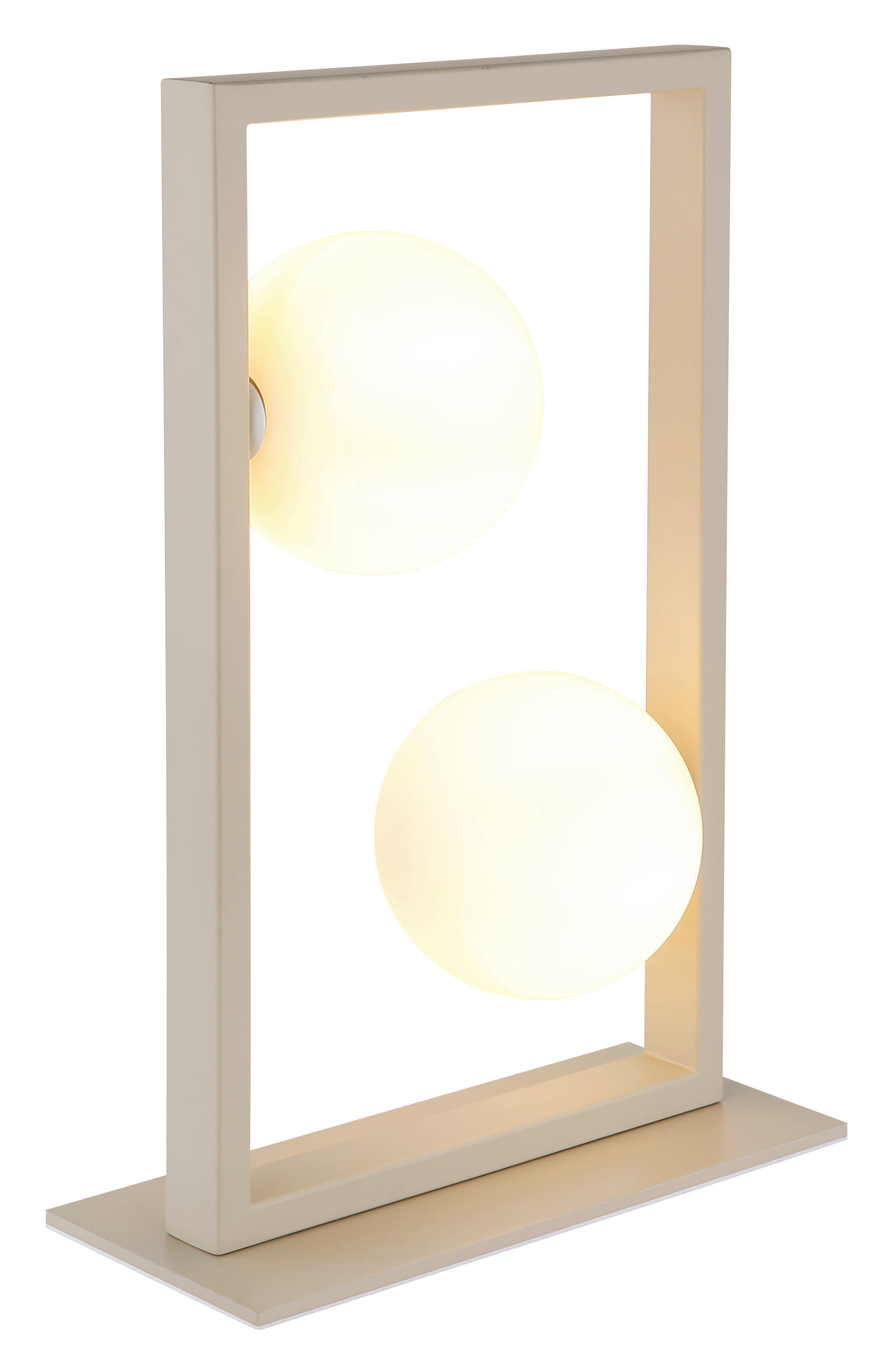 GLOBO Tischleuchte sand mattschwarz creme Glas Metall B/H/L: ca. 12x40x28 cm G9 2 Brennstellen NANDA - sand/creme (28,00/12,00/40,00cm) - GLOBO