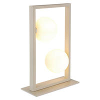 GLOBO Tischleuchte sand mattschwarz creme Glas Metall B/H/L: ca. 12x40x28 cm G9 2 Brennstellen NANDA - sand/creme (28,00/12,00/40,00cm) - GLOBO