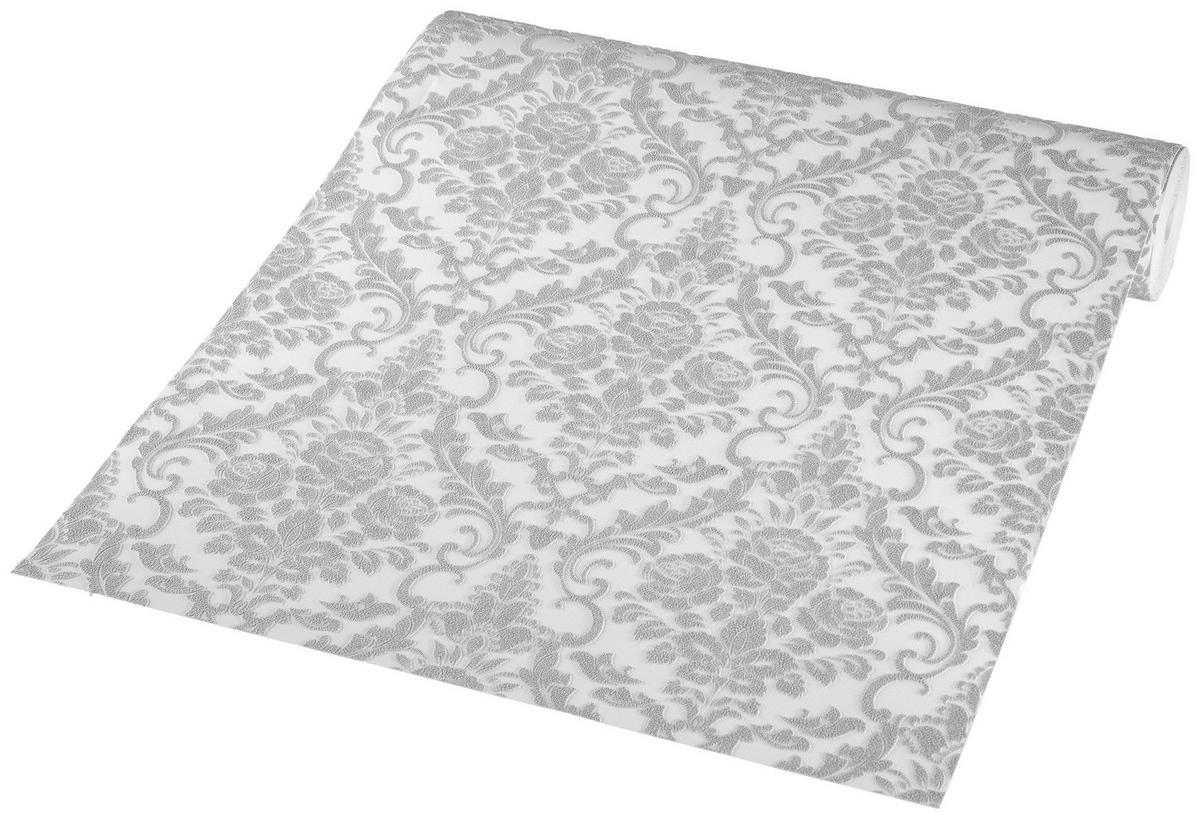 Vliestapete Ornament weiß grau B/L: ca. 53x1005 cm Vliestapete_13396-30 - weiß/grau (53,00/1005,00cm)