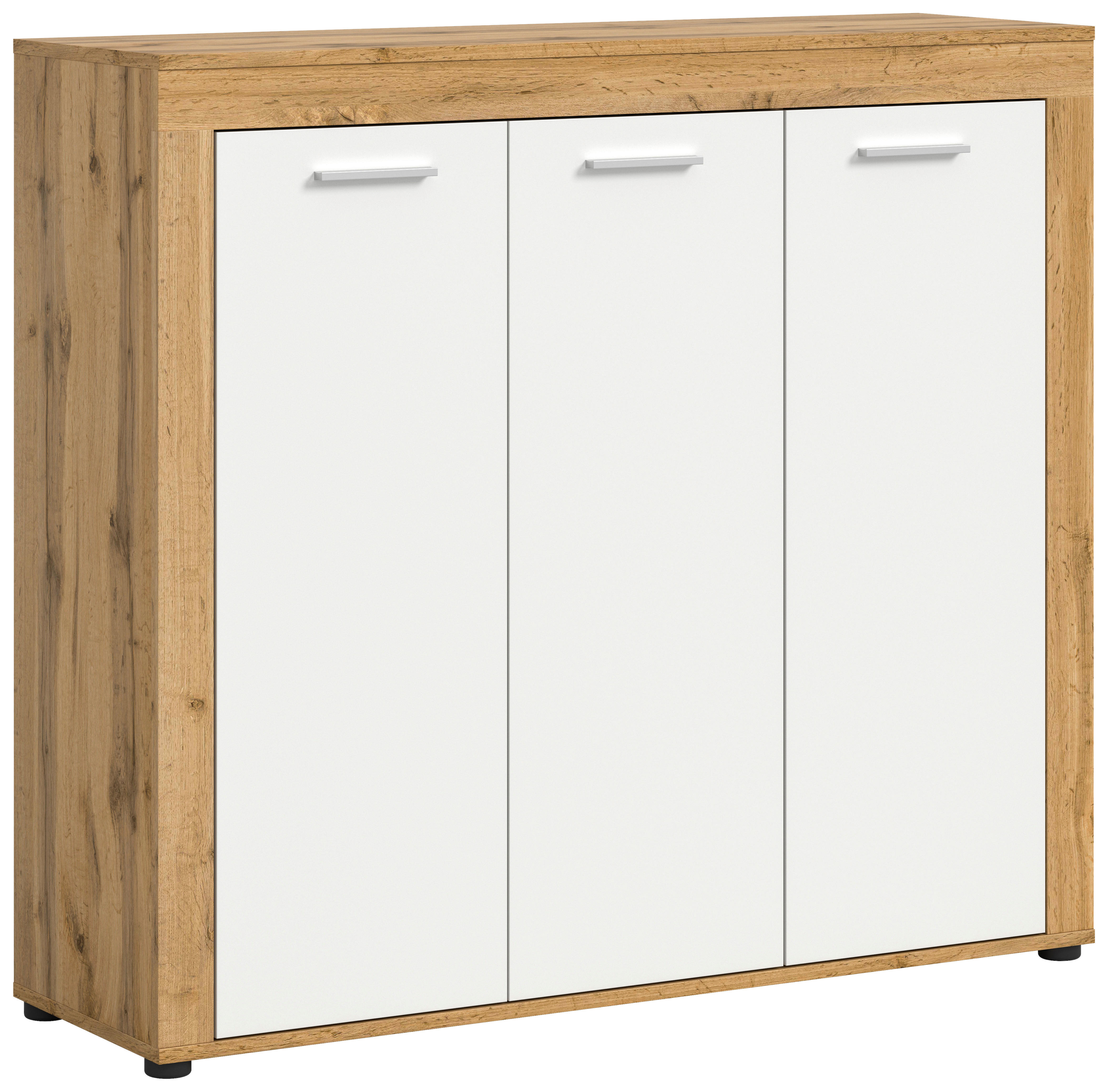 Schuhschrank JAM Eiche Wotan Nachbildung weiß B/H/T: ca. 120x108x37 cm JAM - Eiche/weiß (120,00/108,00/37,00cm) - xonox.home