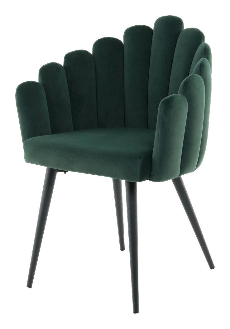 Stuhl Jeane 600 grün Microfaser B/H/T: ca. 61x85x58 cm Jeane 600 - schwarz/grün (61,00/85,00/58,00cm) - 360 Living