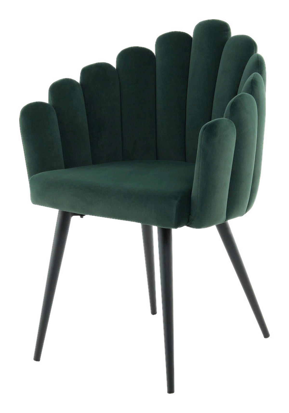 Stuhl Jeane 600 grün Microfaser B/H/T: ca. 61x85x58 cm Jeane 600 - schwarz/grün (61,00/85,00/58,00cm) - 360 Living