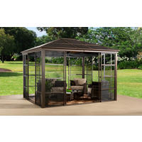 Sojag Pavillon Castel bronze Aluminium B/H/L: ca. 298x283x362 cm Castel - bronze (362,00/298,00/283,00cm) - Sojag