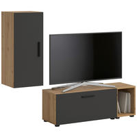 Wohnwand-Set TheOne Eiche Artisan Nachbildung anthrazit B/H/T: ca. 75x32x34 cm TheOne - Eiche/anthrazit (75,00/32,00/34,00cm)