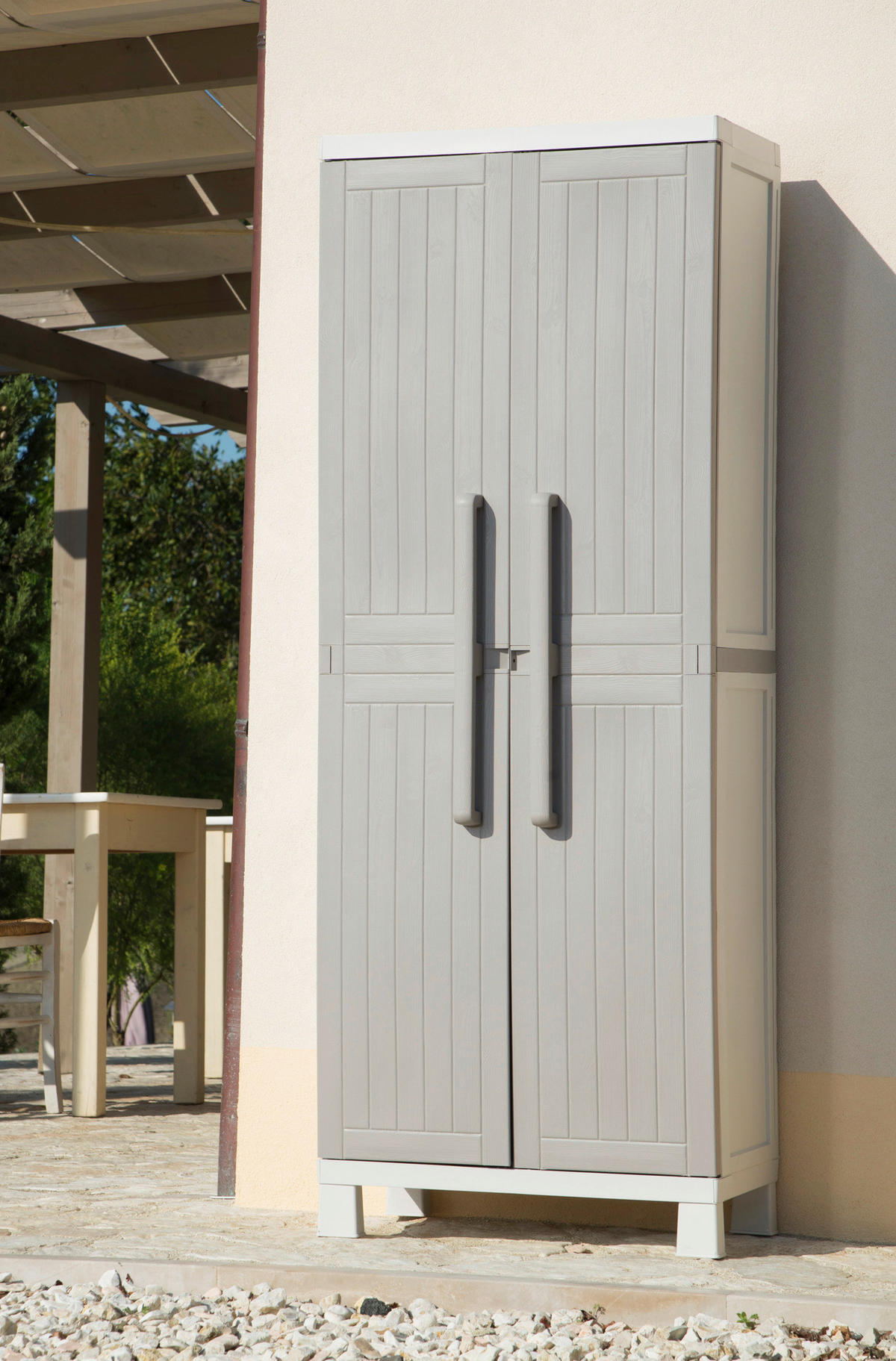 Toomax Kunststoffschrank Wood Midi hellgrau Kunststoff B/H/T: ca. 65x173x37 cm Wood Midi - hellgrau (65,00/173,00/37,00cm) - Toomax