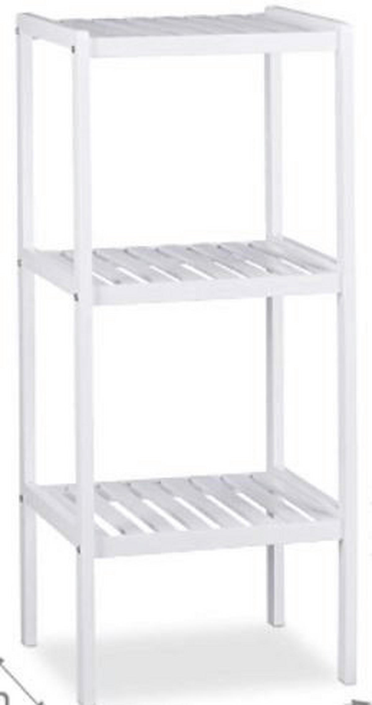Bambusregal weiß Bambus B/H/T: ca. 36x79x36 cm Holzregal 3 Böden weiß - weiß (36,00/79,00/36,00cm) - Axentia