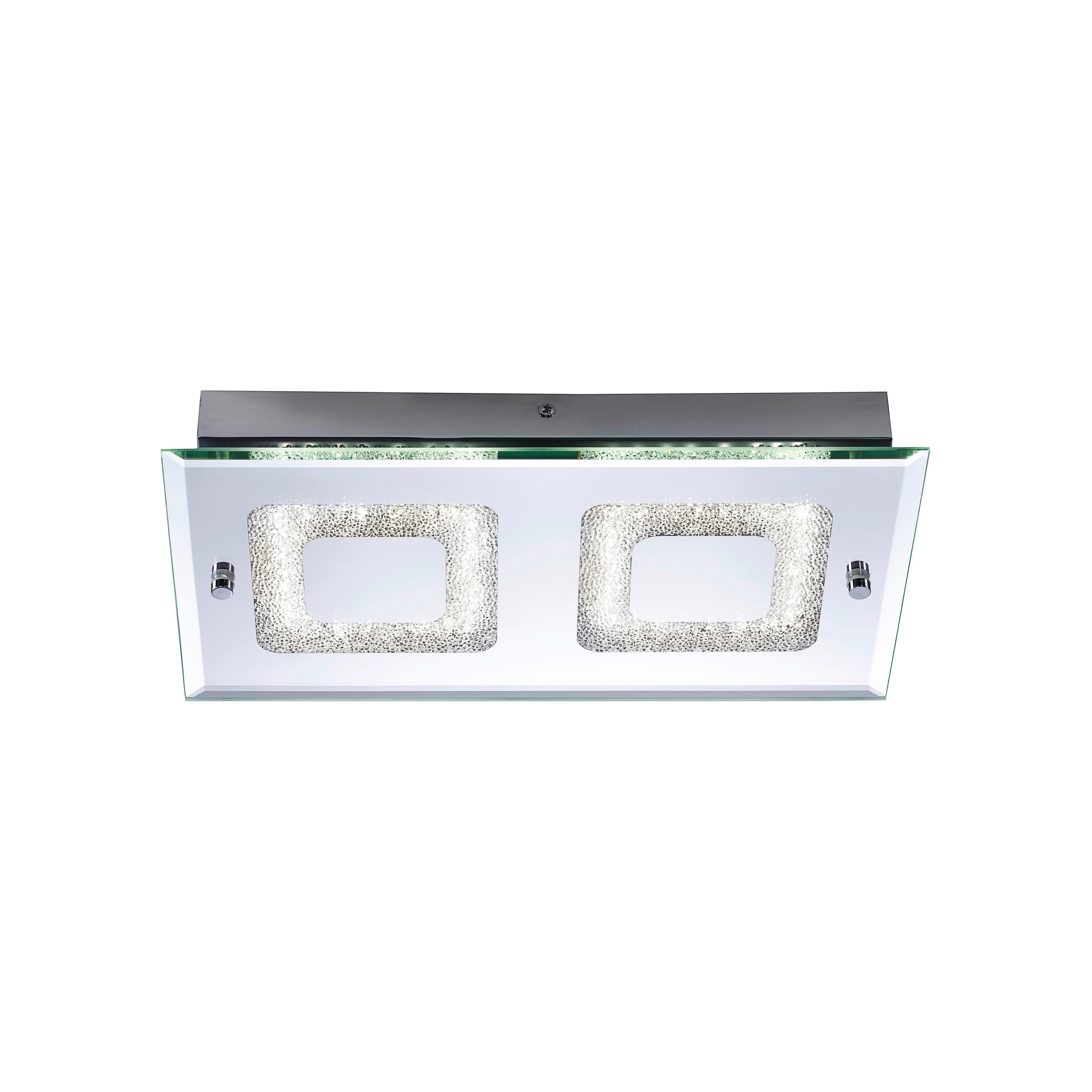 Just Light LED-Deckenleuchte LISA 11571-17 Chrom klar Glas Metall B/H/T: ca. 20x5,8x36 cm 2 Brennstellen LISA - klar/Chrom (20,00/5,80/36,00cm) - Just Light