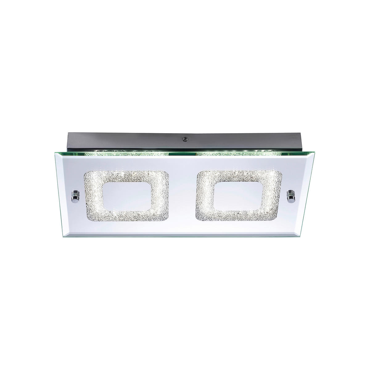 Just Light LED-Deckenleuchte LISA 11571-17 Chrom klar Glas Metall B/H/T: ca. 20x5,8x36 cm 2 Brennstellen LISA - klar/Chrom (20,00/5,80/36,00cm) - Just Light