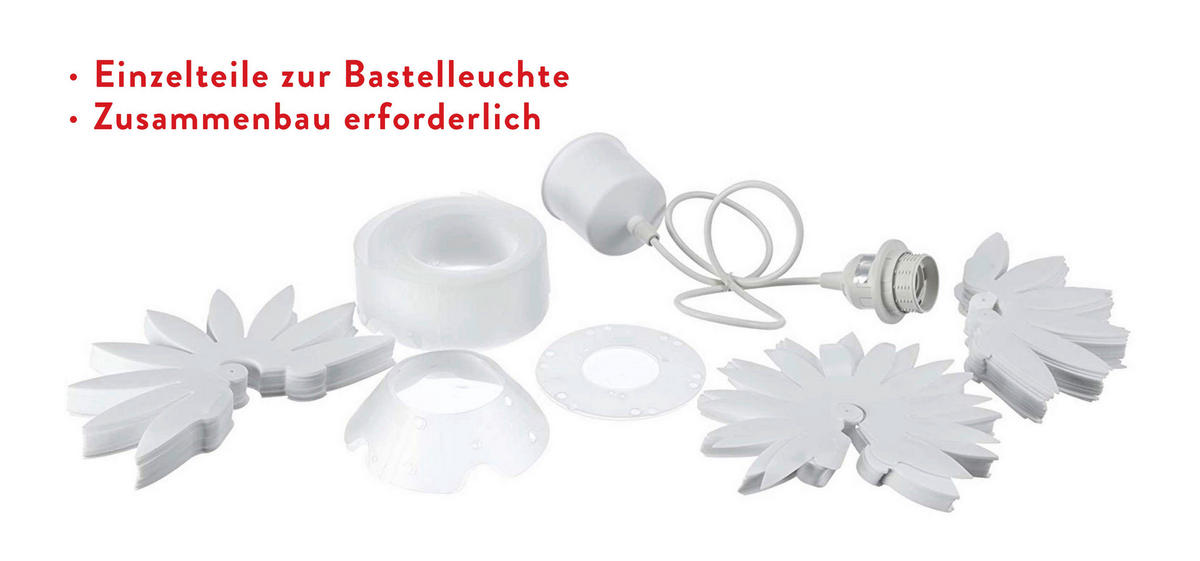 Näve Leuchten Pendelleuchte 7024923 weiß Kunststoff B/H/T: ca. 47x135x47 cm E27 1 Brennstellen Lotus - weiß (47,00/135,00/47,00cm) - Näve Leuchten