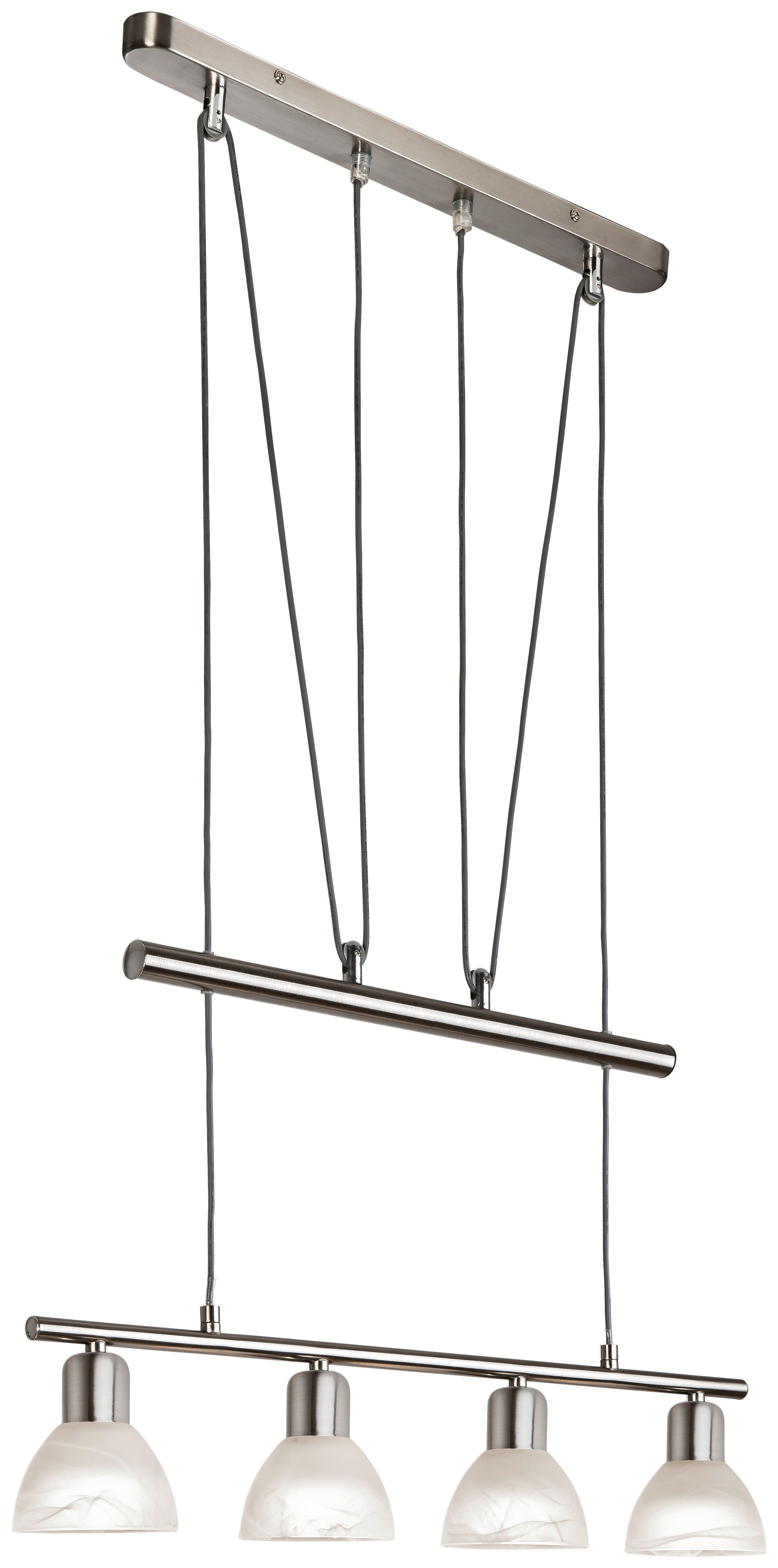Nowa Pendelleuchte 31890401 weiß silber Metall B/H/T: ca. 60x150x10 cm E14 4 Brennstellen DAYTONA - weiß/silber (60,00/150,00/10,00cm) - Nowa