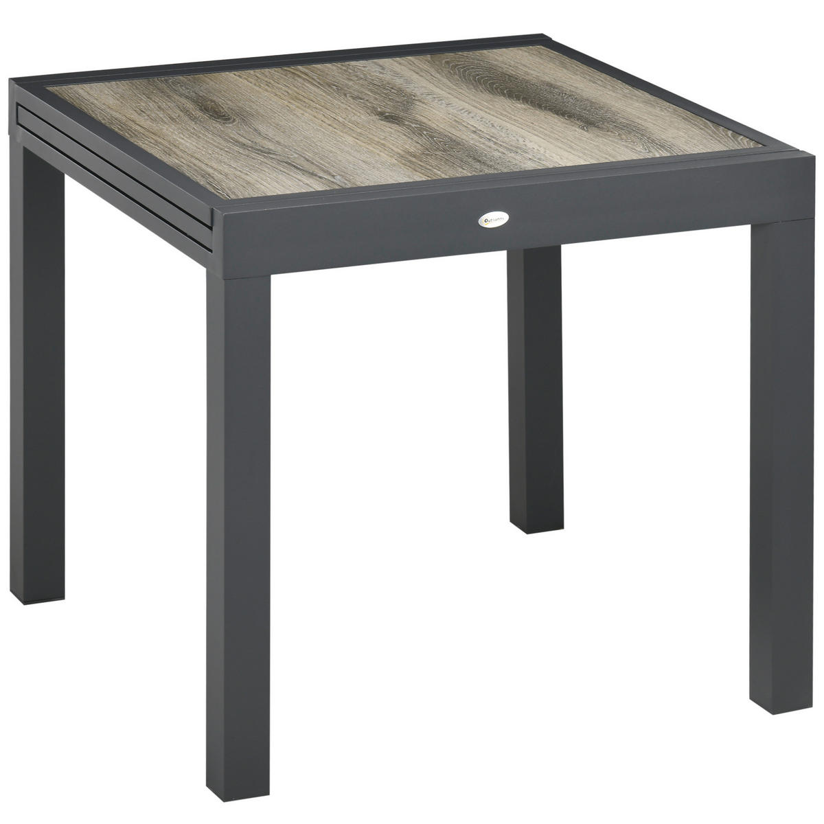 Outsunny Gartentisch beige Aluminium B/H/L: ca. 80x75x160 cm Gartentisch - beige/grau (160,00/80,00/75,00cm) - Outsunny