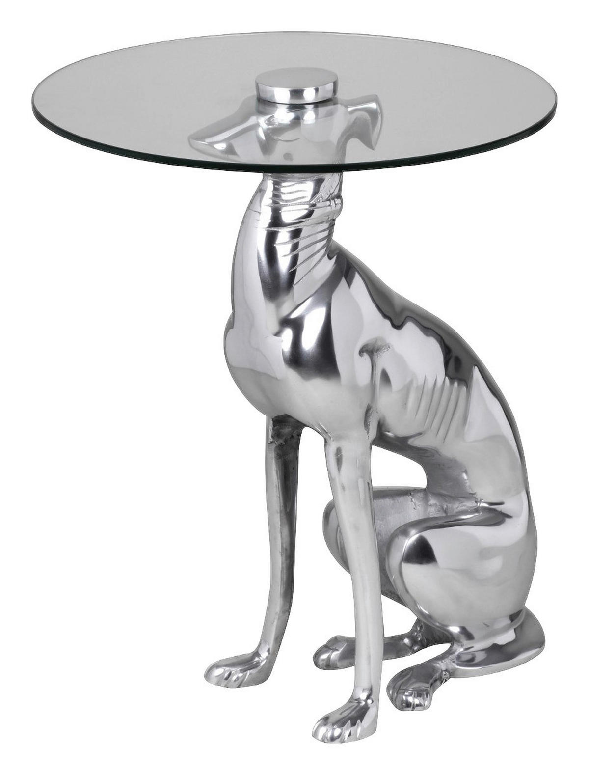 Beistelltisch silber Aluminium B/H/T: ca. 40x50x40 cm Beistelltisch DOG - silber (40,00/50,00/40,00cm) - Wohnling