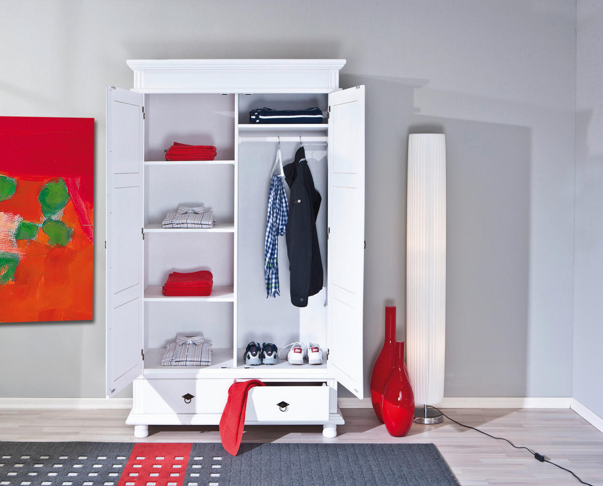 Kleiderschrank Danz weiß B/H/T: ca. 116x199x57 cm Danz - weiß (116,00/199,00/57,00cm) - Inter Link